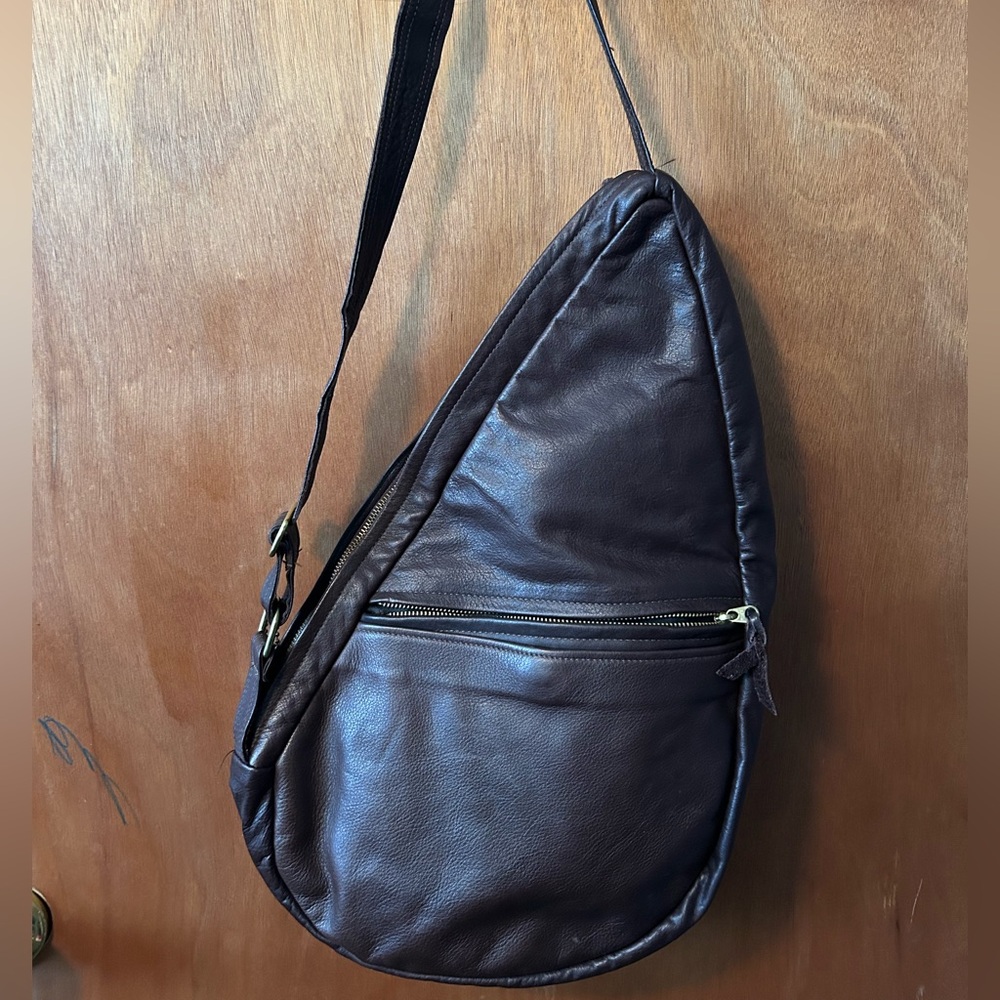 Elegant Dark Brown Leather Messenger Bag